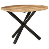 321681 Dining Table Round 100x100x75 cm Rough Mango Wood