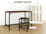 Industrial Rectangular Bar Table Set with 4 Stools for Dining Room, Kitchen, Dinette T3398P344751