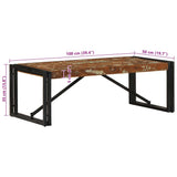 ZNTS Coffee Table Multicolour 100x50x35 cm Solid Wood Reclaimed 4016674