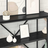 Console Table Black Oak 180 x 30 x 75 cm Engineered Wood 881907