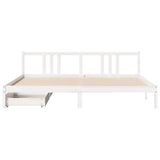 Bed Frame without Mattress White 200x200 cm Solid Wood Pine 3301645
