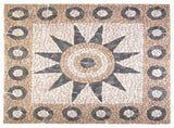 Mosaic Tiles Flower Pattern Multicolour 120 x 120 cm Marble 42033519