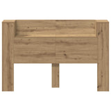 Headboard Cabinet with LED Artisan Oak 160 x 16.5 x 103.5 cm 8006543