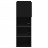 ZNTS TV Cabinet with LED Lights Black 30.5x30x90 cm 837003