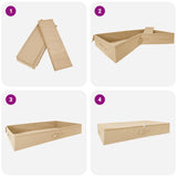 Storage Box 6 pcs Cream 90 x 48 x 15 cm Non-woven fabric 42024617