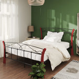 Bed Frame without Mattress Black Metal 120x200 cm 324878