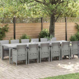 Garden Dining Set 13 pcs Light Grey Polt rattan 3378790