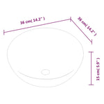 Wash Basin White 36x15 cm Ceramic Round 153343
