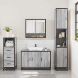 3 Piece Bathroom Furniture Set Grey Sonoma Engineered Wood 3301043