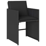 Garden Dining Set with Cushion 5 pcs Black Poly Rattan 3379976