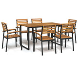 7 Piece Garden Dining Set Solid Wood Acacia and Metal 3155399