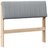 Upholstered Headboard Light Grey 90 cm Solid Pine Wood 879249