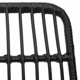 5 Piece Garden Dining Set Black Poly Rattan 3157896