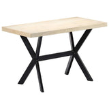 247442 Dining Table White 120x60x75 cm Solid Mango Wood