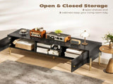 TV Stand for TVs up to 65", Entertainment Center with 2 Open Shelves, 2 Cabinets and Steel Legs for T3398P552698