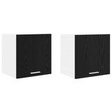 Hanging Cabinet 2 pcs Black Oak and White 40 x 31 x 40 cm 884133