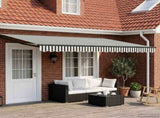 Solar Electric Awning 5 x 3 m Anthracite and White Stripe 3420184