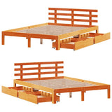 Bed Frame with Drawers without Mattress Wax Brown 120x190 cm Small Double 3302022
