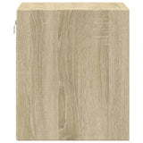 ZNTS Wall-mounted Bedside Cabinets with LED Lights 2 pcs Sonoma Oak 852066