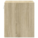 ZNTS Wall-mounted Bedside Cabinet with LED Lights Sonoma Oak 852065