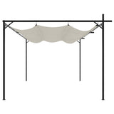 Pergola with Retractable Roof Cream 395x292x230 cm 360117