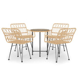 Garden Dining Set Black Poly Rattan Medium Ergonomic 3157837