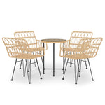 5 Piece Garden Dining Set Poly Rattan 3157837