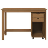 Desk Cabinet Set 2 pcs Honey Brown Solid Pine Wood 3438775