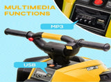 12V Ride-On Quad Bike w/ Music, Horn, for Ages 3 Years - Yellow T3398P348328
