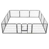 Dog Playpen 12 Panels Steel 80x60 cm Black 170573