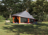Tipi Tent with Roof Grey and Orange 404 x 370 x 270 cm Taffeta 42000965