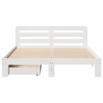Bed Frame without Mattress White 140x190 cm Solid Wood Pine 3309873