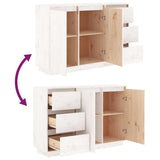 813805 Sideboard White 111x34x75 cm Solid Wood Pine