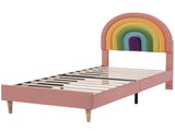 Upholstered bed 90*190, withted frame and headboard, youth bed, for adults & teenagers, wooden WF311460AAR
