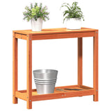 Potting Table with Shelf Wax Brown 82.5x35x75 cm Solid Wood Pine 844629