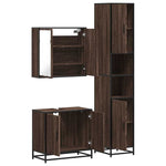 ZNTS 3 Piece Bathroom Furniture Set Brown Oak Engineered Wood 3301069
