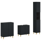 3 Piece Bathroom Cabinet Set ARNHEM Black Engineered Wood 3417442