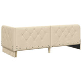 Corner Bed Frame with Headboard Cream 80 x 200 cm Fabric 42016485