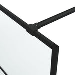 Walk-in Shower Wall Black 90x195 cm Frosted ESG Glass 152131