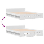 Bed Frame with Drawers without Mattress White 120x200 cm 3280755