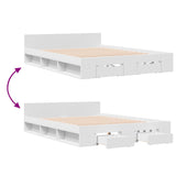 Bed Frame with Drawers without Mattress White 120x200 cm 3280755