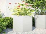 Garden Planter 2 pcs White Hexagon 46x40x45 cm Steel 851111