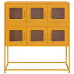 ZNTS Sideboard Mustard Yellow 100.5x39x107 cm Cold-rolled Steel 853425