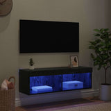 TV Wall Cabinet 100 x 30 x 30 cm Black Oak Engineered Wood 882969
