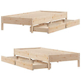 Bed Frame without Mattress 75x190 cm Small Single Solid Wood Pine 3301734
