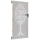 Garden Gate 85x175 cm Corten Steel Tree Design 153212