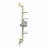 Wall-mounted Cat Tree with Scratching Post Light Grey 180 cm 172402