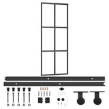 Sliding Door with Hardware Set ESG Glass&Aluminium 76x205 cm 3081944