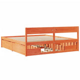 Bed Frame without Mattress Wax Brown 180x200 cm Super King Solid Wood Pine 3282341