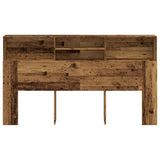 Headboard Cabinet Old Wood 180x19x103.5 cm Engineered Wood 856872